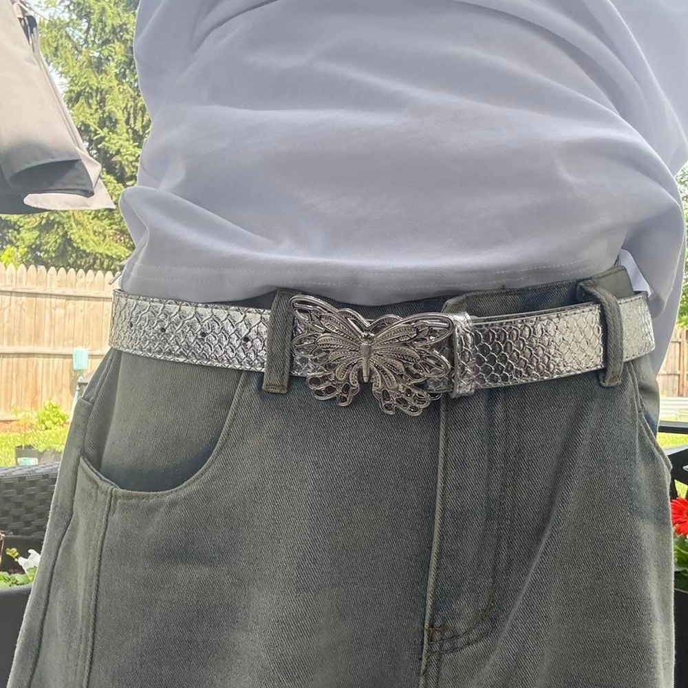 Silver Rhinestone Butterfly Belt